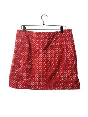 IZOD Skirt built in shorts red with golf print women’s size 10